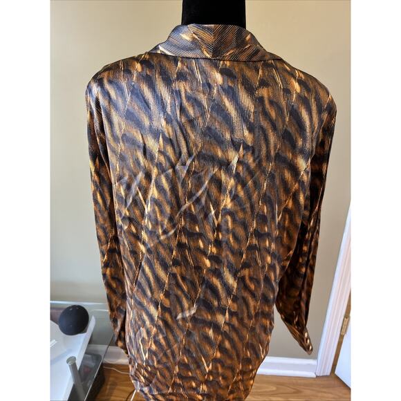 ESCADA VINTAGE black grey circle chain PRINT 38 10-12 Germanlong slv gold button - Picture 4 of 12